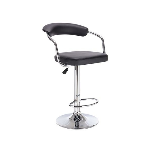 Black Lola Adjustable Barstool Swivel Stool Chrome Pu Leather