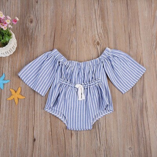 2017 Fashion Shoulderless Girls Jumpsuits Casual