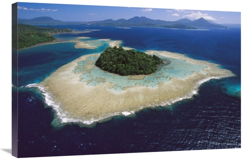 Global Gallery GCS-453494-2436-142 24 x 36 in. Coral Reefs & Islands&#