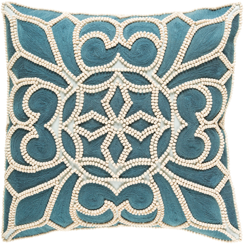 Surya PAS001-1818 Pastiche Pillow Cover - Denim, Cream & Pale Blue