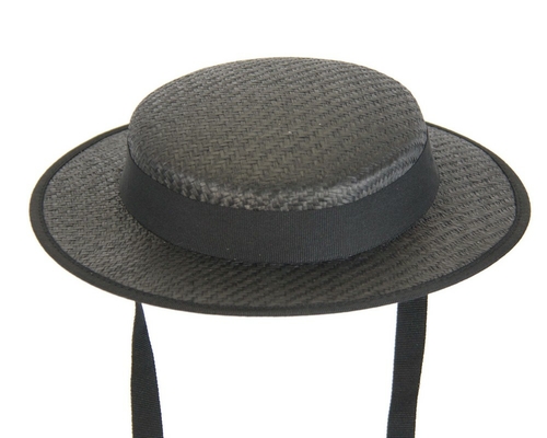 Small black boater hat