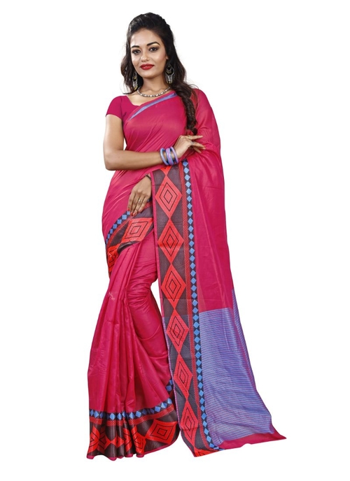 Generic Women's Cotton Silk Saree(Multicolor,