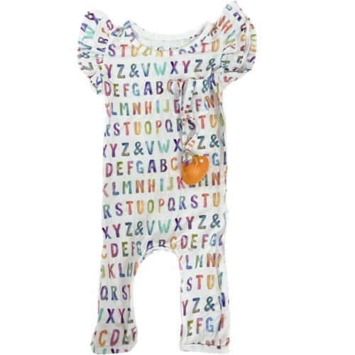 ABC I Love You - Doodalou Bamboo Baby Romper Ruffle Sleeves with Pants