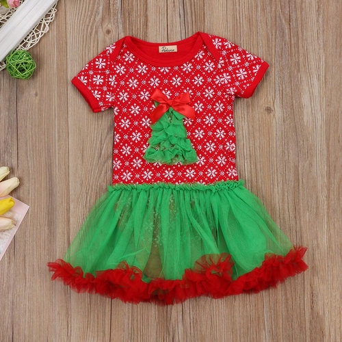 Babies Xmas Tulle Dress Toddler Girl Chirstmas One