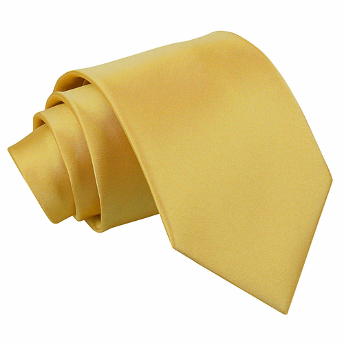 Plain Satin Classic Tie - Gold