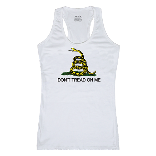 Rapid Dominance GS1-795-WHT-02 Gadsden Womens Graphic Tank Top, Wh