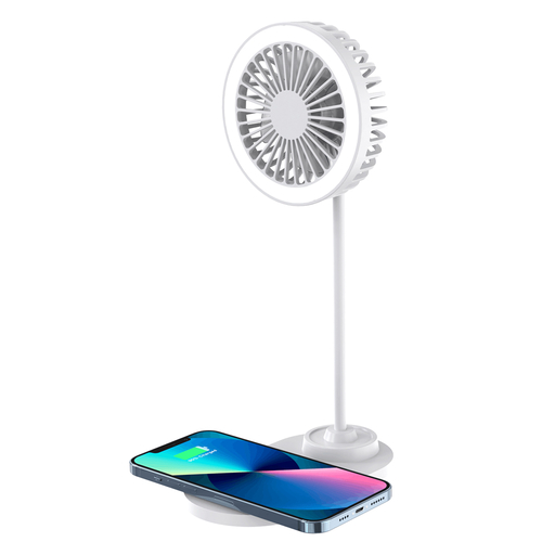 ZTECH IllumiBreeze - LED Desk Fan with Wireless Charging Base