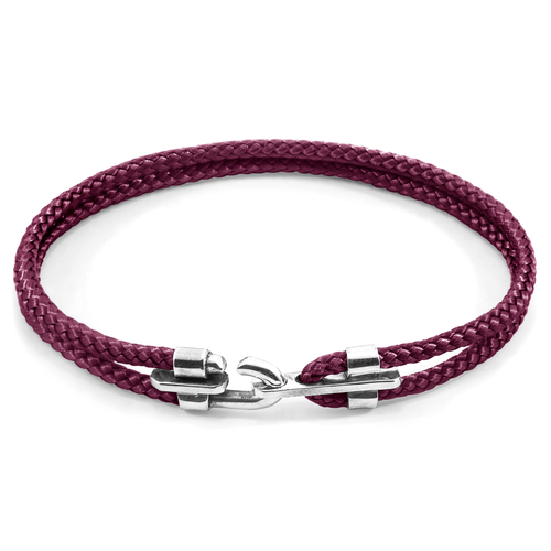 Aubergine Purple Canterbury Silver and Rope Bracelet