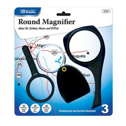 Bazic 2707   2x Magnifier Sets (3/Pack) Box of 24 