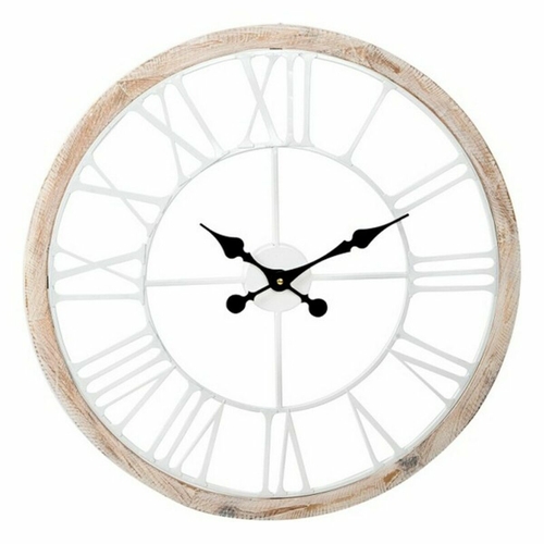 Wall Clock DKD Home Decor White Wood Metal (60 x 5 cm)