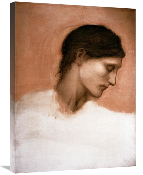 30 in. Study of a Girls Head Art Print - Sir Edward Burne-Jones