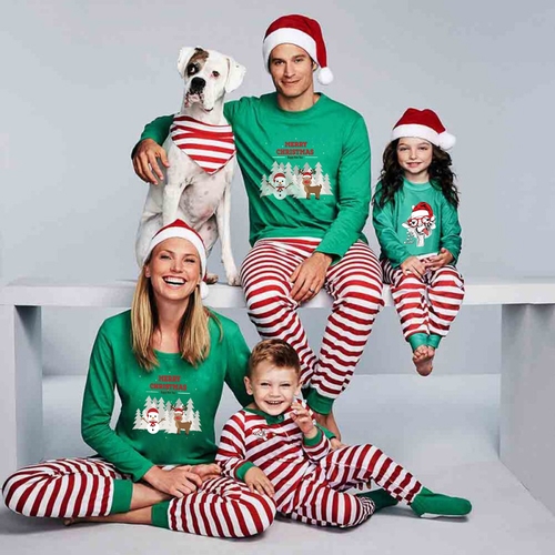 Christmas Print Couple Pajamas 2 Piece