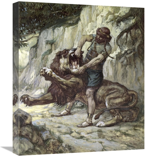 Global Gallery GCS-280493-22-142 22 in. Samson Kills a Young Lion Art 