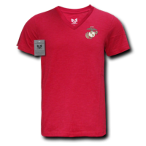 Rapid Dominance S21-MAR-CAR-01 Military V-Neck Tee- Marines- Cardinal-