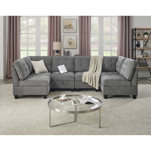 U shape Modular Sectional Sofa,DIY Combination,includes Four Single