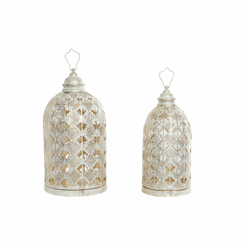 Cage DKD Home Decor 27,5 x 27,5 x 52 cm Aged finish Golden Metal White