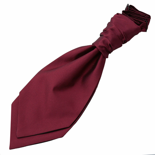 Solid Check Pre-Tied Ruche Cravat - Boys - Burgundy