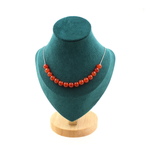 Carnelian from Uruguay quality 5A 8 mm 15 beads necklace