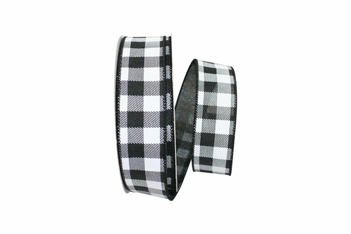 Reliant Ribbon 93162W-982-09J 10.5 in. 25 Yards Gingham Print Taffeta 