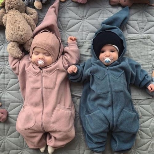 Baby Hooded Zipper Romper Clothes Newborn Baby