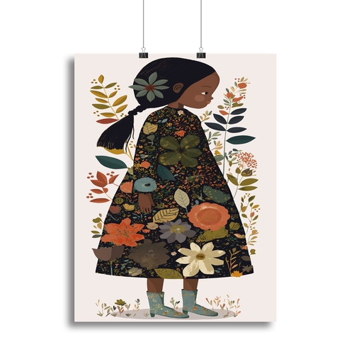Little Flower Girl Canvas Print or Poster