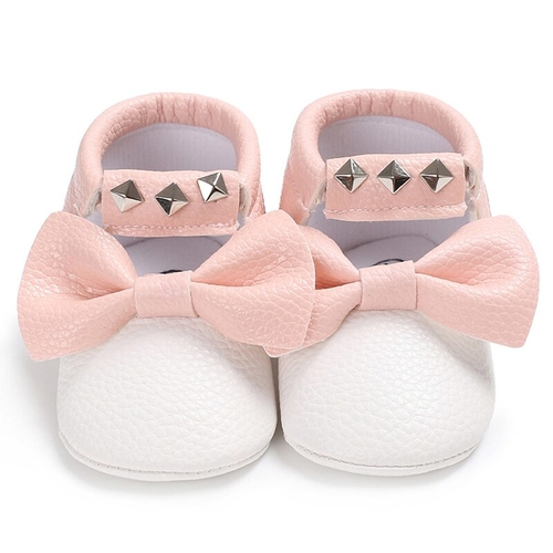 Toddler Baby Girl Crib Tassel Shoes Infant Bowknot