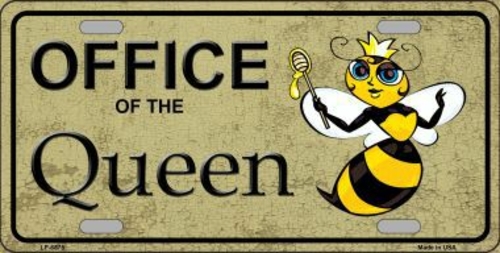 Smart Blonde LP-6875 Office Of Queen Bee Metal Novelty License Plate