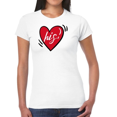 Womens Graphic T-shirt Say it Soul His Heart - Couples