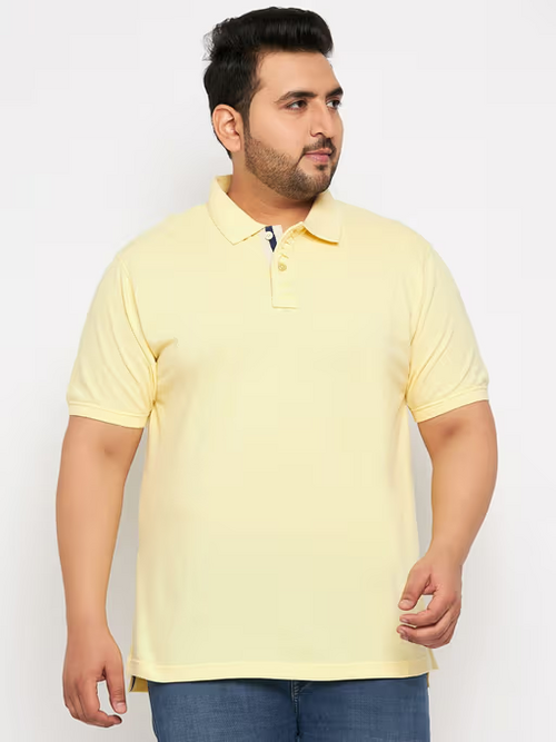 Men's Polo Neck Half Sleeve Tshirt (Size-XL) (Color-YELLOW)