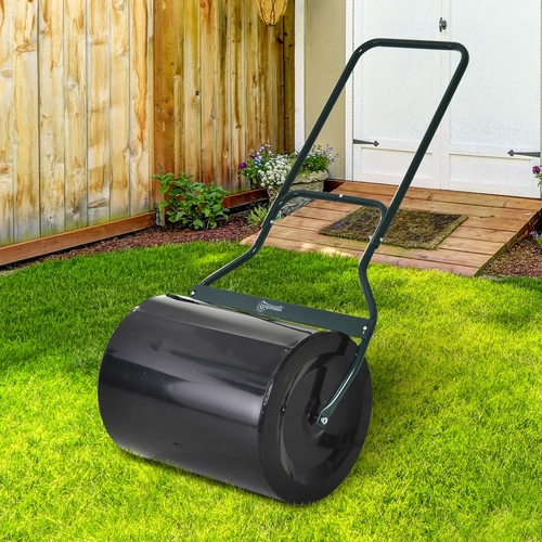 Outsunny Heavy Duty Garden Lawn Roller Push Tow Water Sand Filled 60L