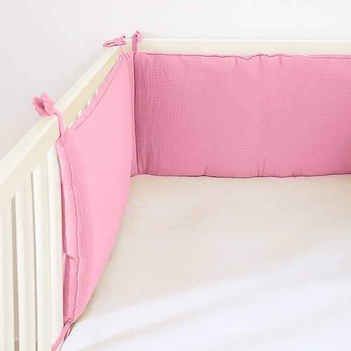 Organic Cotton Cot Bumper - Pink