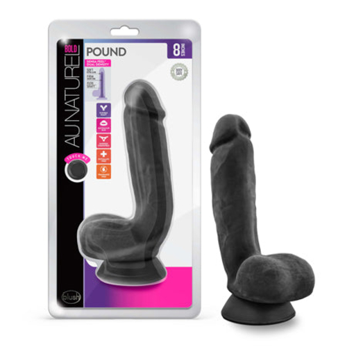 Blush Au Naturel Bold Pound 8.5 in. Posable Dual Density Dildo with