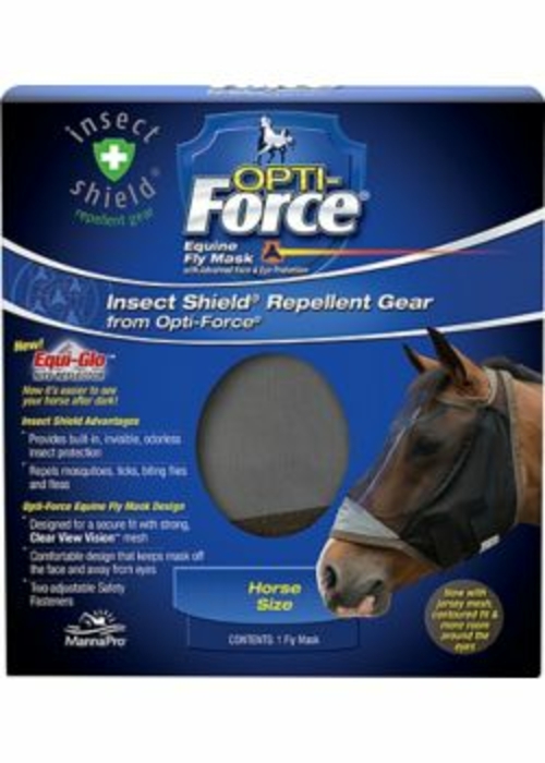 Manna Pro Products 667789 Opti-force Equine Fly Mask, Tan - Large