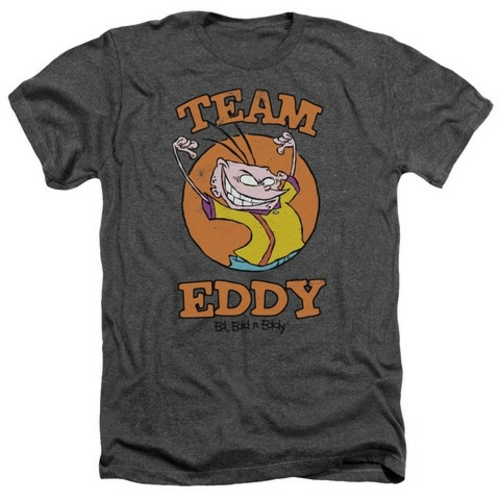 Trevco Ed Edd N Eddy-Team Eddy - Adult Heather Tee - Charcoal, Sma