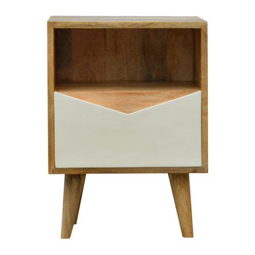 White Painted Envelope Drawer Bedside Table