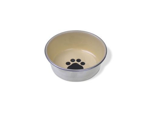 Van Ness Plastic 225074 8 oz Stainless Steel Non-Skid Cat Dish with De