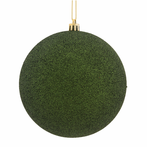 Vickerman N593064DG 12 in. Moss Green Glitter Drilled Cap Christmas Or