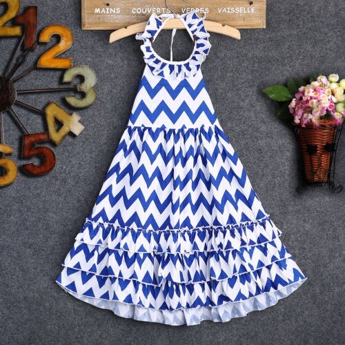 3 10Y Kids Girls Halter Sleeveless Dress Stripe