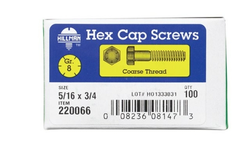 Hillman 220066 0.312 x 0.75 in. NC-Y Grade 8 Hex Head Cap Bolt