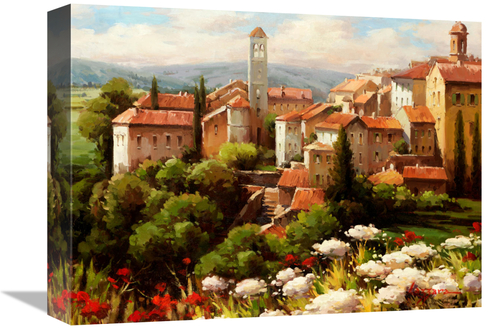 Global Gallery GCS-132482-1216-142 12 x 16 in. Village Bell Tower Art 