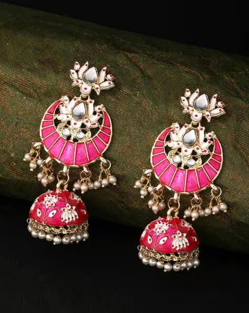 Studded Jhumkas with Beads