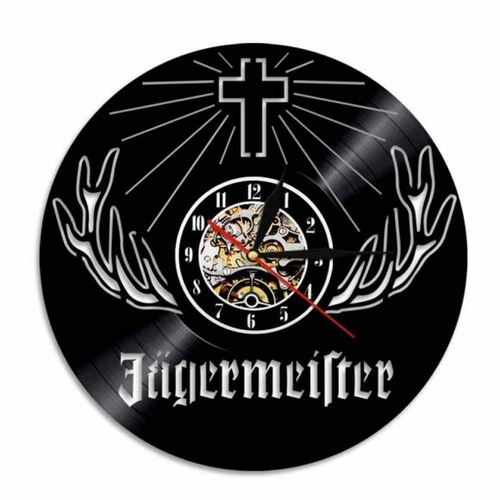 JÄGERMEISTER ORNAMENT HANDMADE VINYL RECORD WALL CLOCK