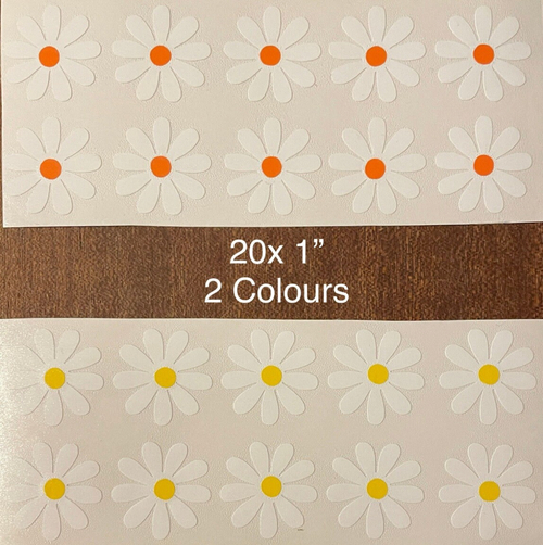 Bulk Buy- 1” Daisy Vinyl Decals (200 Pack)