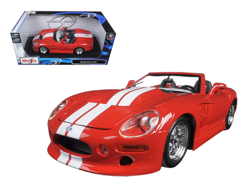 Shelby Series 1 Red with White Stripes 1/18 Diecast Model Car by