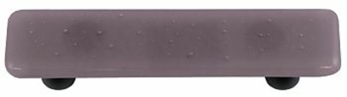 Hot Knobs HK1036-PB Dusty Lilac Rectangle Glass Cabinet Pull - Black P