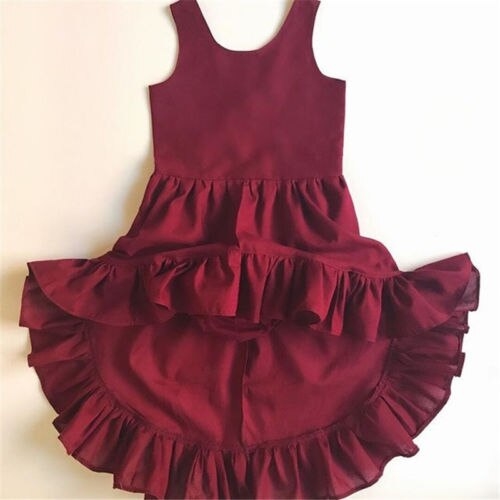 Toddler Kid Baby Girl Flower Ruffle Summer Party