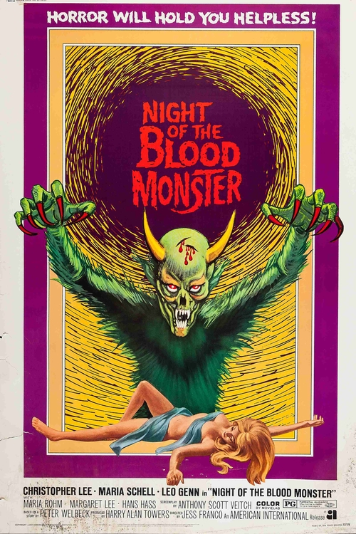 Night Of the Blood Monster Movie Poster 8 x 12 inch Tin Sign