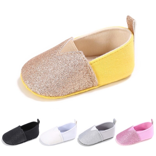 2019 fall design bling pu leather baby moccasins