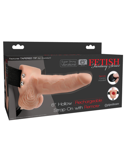 Fetish Fantasy Series 6" Hollow Rechargeable Strap-on With Remote -