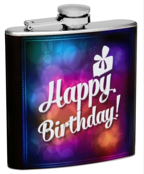 6oz Happy B-Day Flask